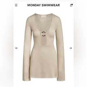 MONTEGO MINI DRESS - CHAMPAGNE LUREX LACE CROCHET